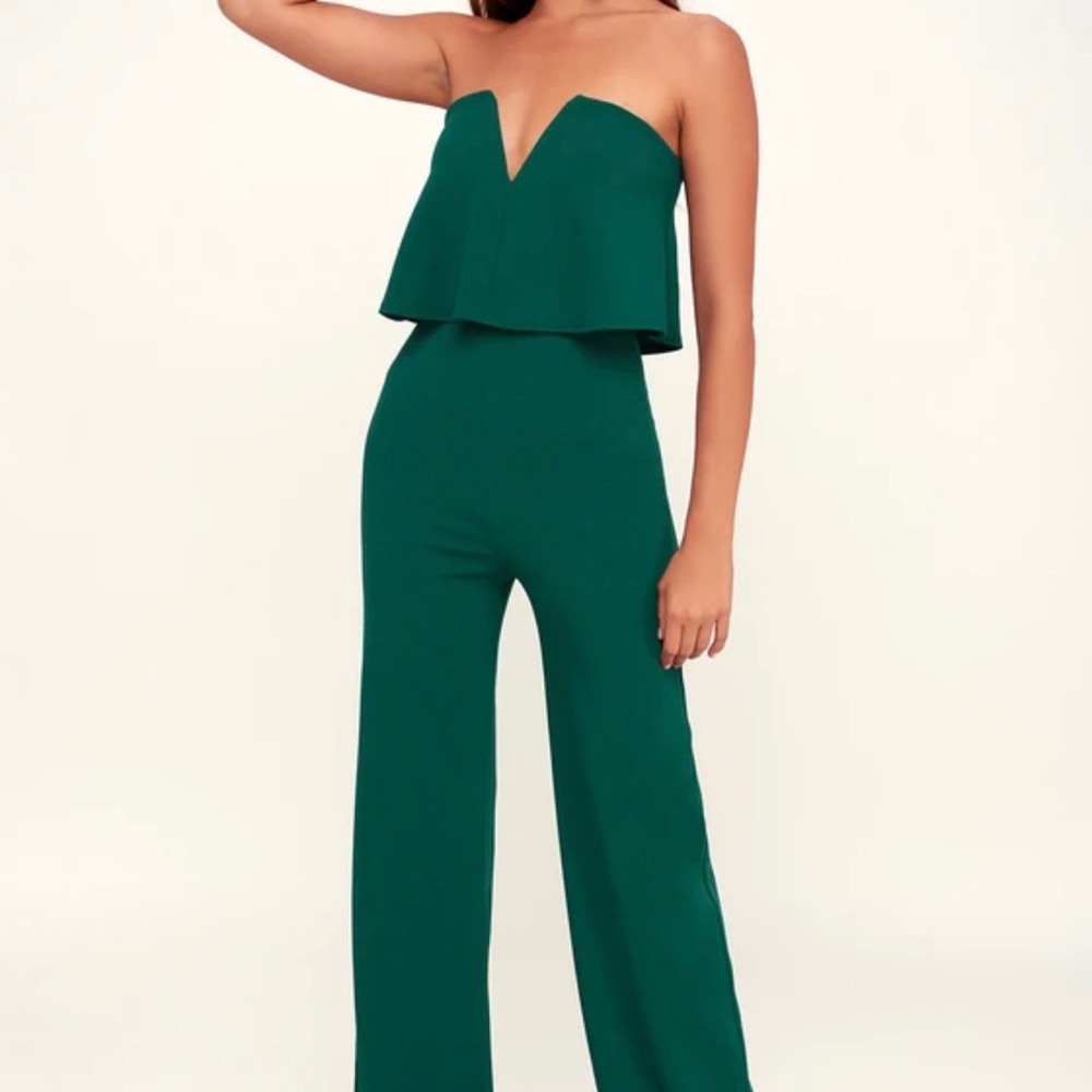 Lulus Green Strapless Jumpsuit